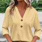🔥Limited-time offer-Women's V-Neck Button Down Eyelet Blouse