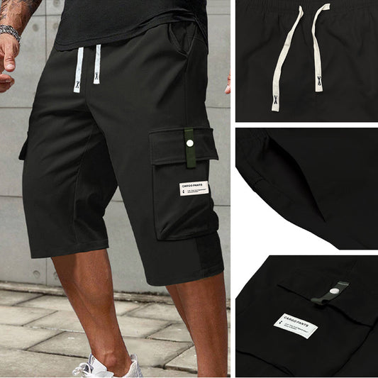 💥Cele mai vândute produse cu 60% reducere🔥 Pantaloni capri cargo pentru bărbați cu șnur🎉