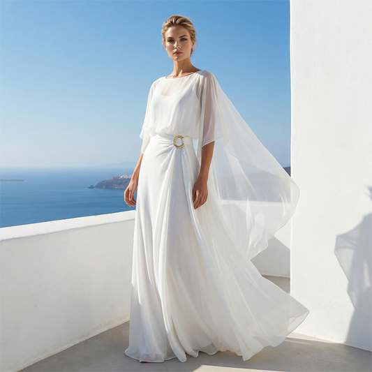 ✨Set cu bluză cu mâneci cape și pantaloni înfășurați⭐