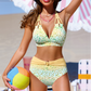 🌊👋Set bikini cu talie înaltă și imprimeu leopard în degrade👙