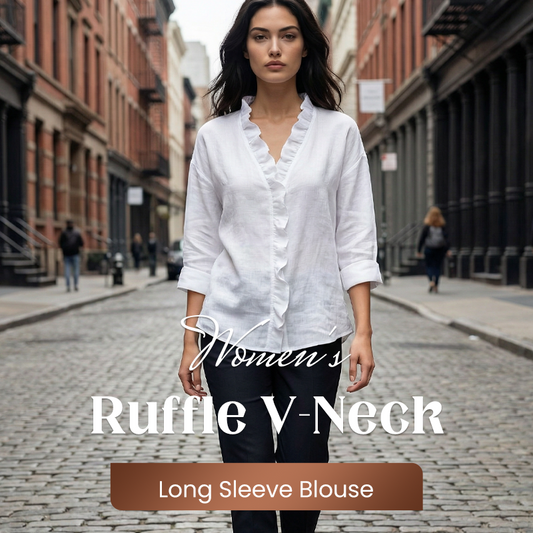 ✨ Eleganță fără efort pentru fiecare zi – Bluză premium cu decolteu în V și volane! ✨