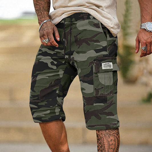 🔧La jumătate de preț👖Pantaloni scurți cargo pentru bărbați, cu imprimeu de camuflaj și multiple buzunare💥