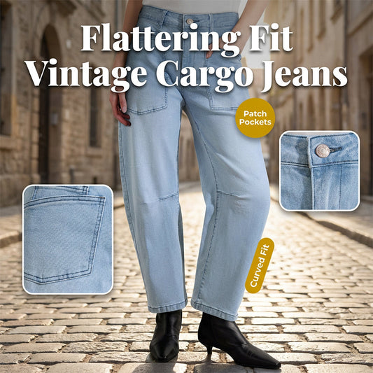 💖✨ Jeans Casual Barrel Leg cu Buzunare Aplicate — Stil Stradal și Confort Suprem 👖