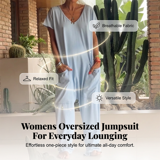 👗 Salopetă Casual Oversized cu Decolteu V – Confort Suprem & Stil Feminin ✨