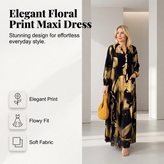 😍🔥Rochie casual pentru femei, cu croială largă și imprimeu✨