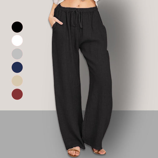 🎉50% reducere💎Pantaloni de vară din bumbac și in, cu croi larg, pentru femei⏰️