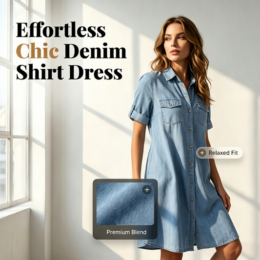 🔥 Vânzare pe durată limitată – Reduceri de până la 30%🔥Rochie casual din denim pentru femei