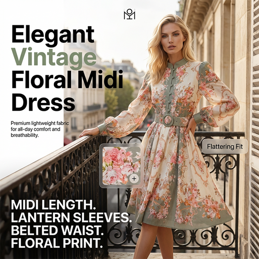 🌺🌿Rochie mini cu guler înalt și imprimeu floral romantic👗