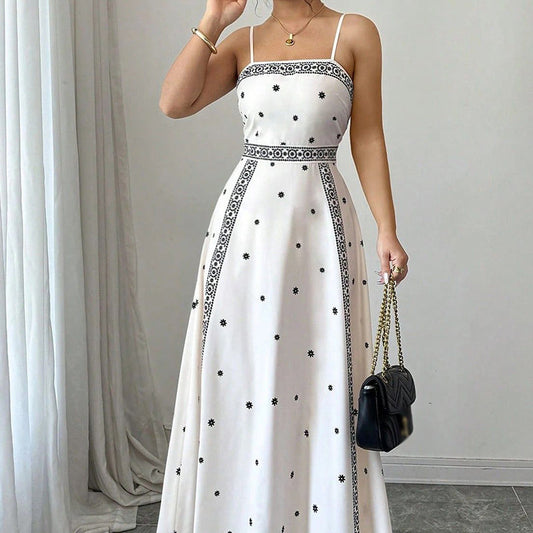 ✨Rochie elegantă pentru femei, cu imprimeu și bretele subțiri🥰