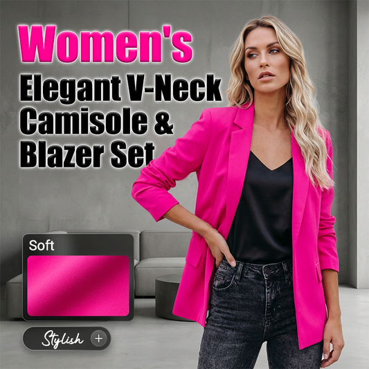 🎉50% reducere😍 Set elegant pentru femei, compus din maieu cu decolteu în V și blazer