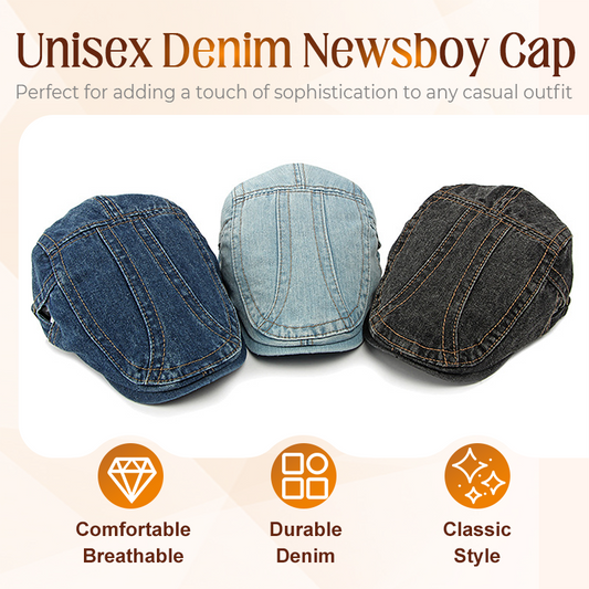 Șapcă tip ziar din denim unisex
