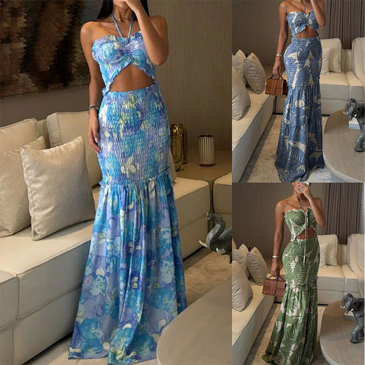 Rochie Femei Sexy cu Imprimeu și Decupaje