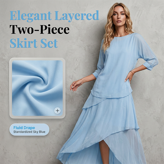🔥Set elegant din două piese cu fustă stratificată❄️👗
