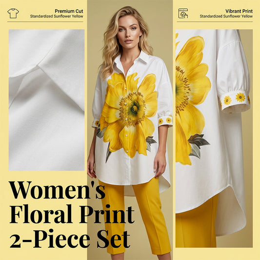 Set de 2 piese cu imprimeu floral pentru femei