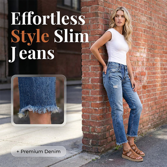 👖Blugi skinny la modă pentru femei, cu efect uzat