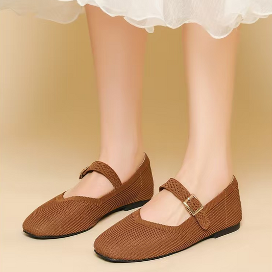 👞 30% REDUCERE !!!! ✨ Balerini cu Vârf Pătrat și Respirabilitate – Tricotate, Ușoare, Confortabile 👣