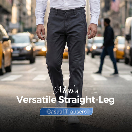 Pantaloni casual pentru bărbați, cu croială dreaptă și versatilă