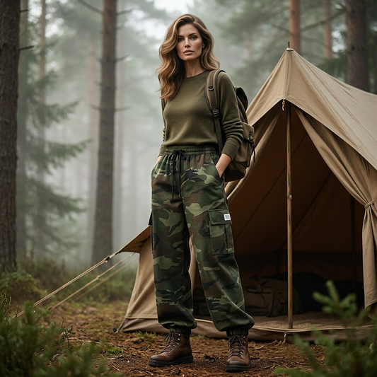 ⭐Pantaloni Casual Camuflați pentru Femei cu Șnur😎😍