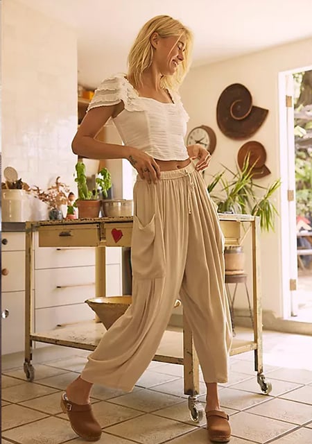 🌬️✨Pantaloni largi din bumbac și in pentru femei😍