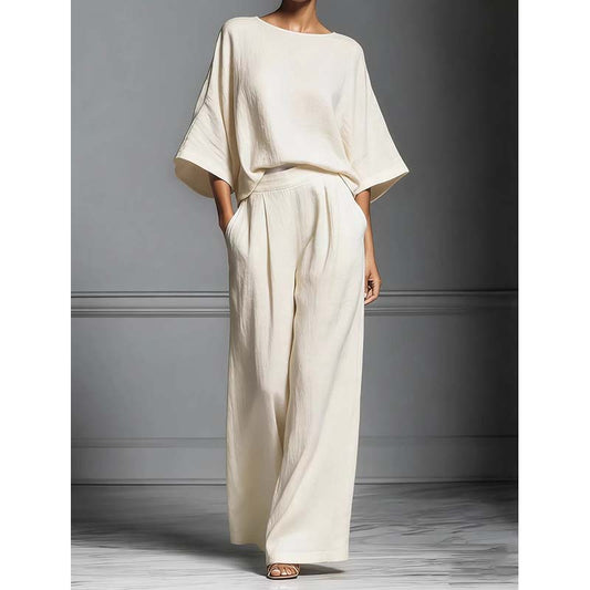 🔥💥Set de două piese pentru femei: top lejer și pantaloni cu picior larg🌬️💎