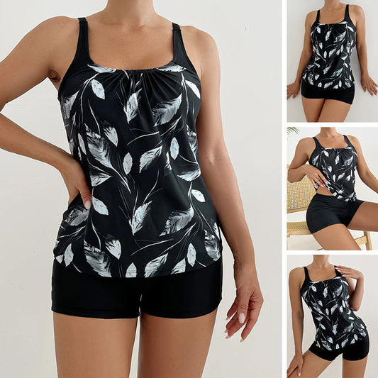 📢📢REDUCERE 30% !! ⏰Costum de baie din două piese pentru femei, cu imprimeu