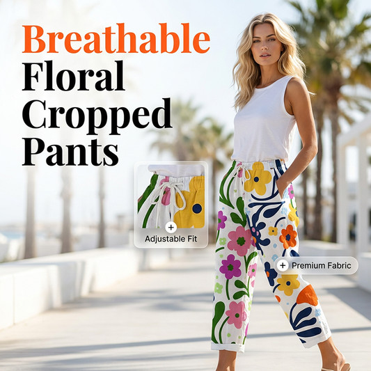 🌺👖Pantaloni scurți casual pentru femei, cu imprimeu floral❤️