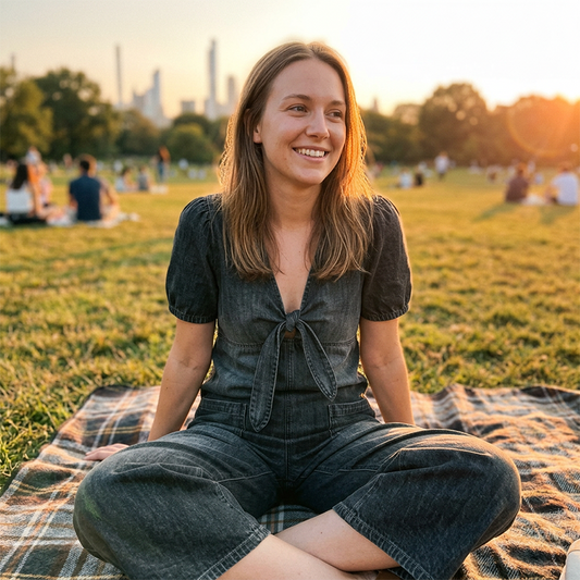 ☀️Șic estival fără efort – Salopetă lejeră cu decolteu în V și șnur în față, cu picioare largi, pentru femei🌴