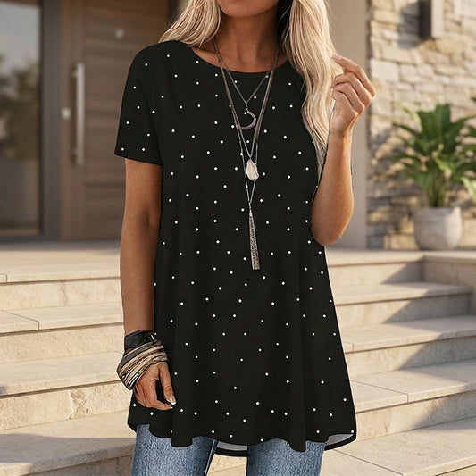 💥✨Ofertă Specială cu Reducere de 30% pe Timp Limitat - 👚Bluză Tunica Casual pentru Femei cu Buline