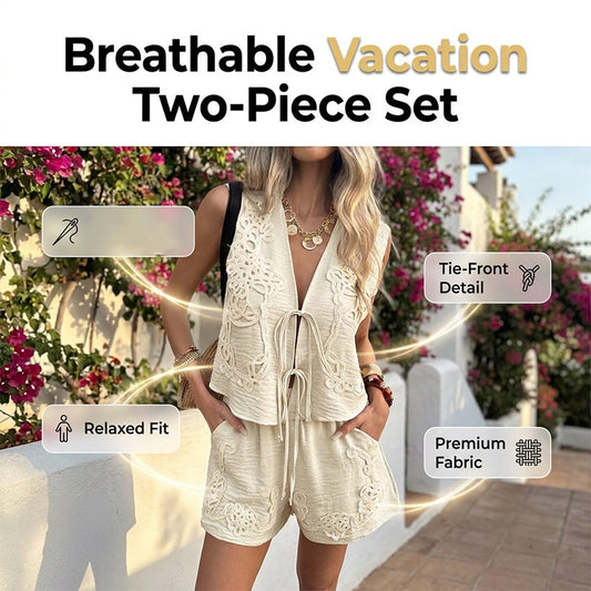 🧊Bucură-te de o vacanță acasă🌴 Set de vară pentru femei, compus din maiou cu bretele și pantaloni scurți🛍️