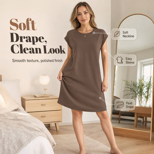 ❤️💝Rochie pentru femei cu guler rotund, culoare uni😍✨