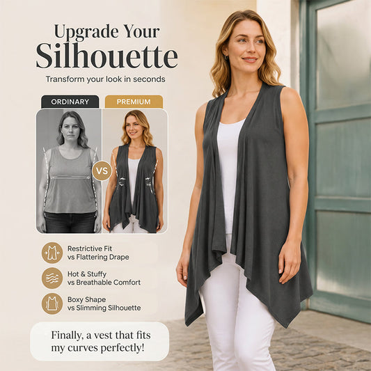 👗Magia siluetei subțiri✨ Cardigan fără mâneci cu pliuri pentru femei — o piesă elegantă de vară 🔥