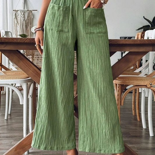 🌿 Pantaloni largi de damă pentru timp liber👖🧊