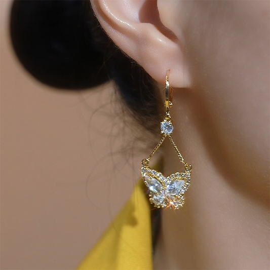 ⏳Limited-time 50% off⏰Sparkling Butterfly Drop Earrings🦋💎