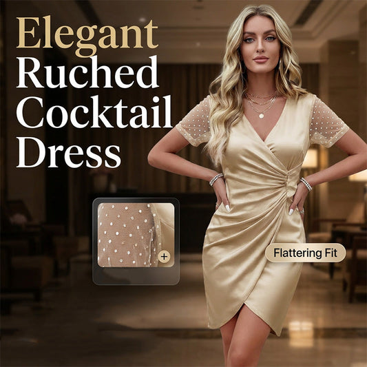 Rochie de cocktail pentru femei, cu decolteu în V și talie înaltă