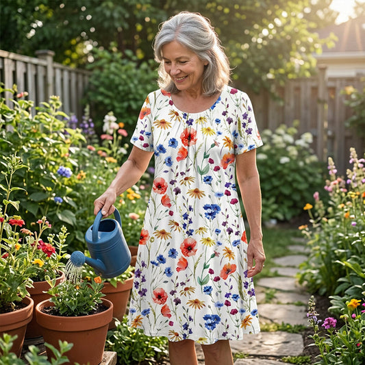 🌸 Rochie Damă Casual cu Print Floral – Ușoară, Răcoroasă & Irezistibil de Feminină, Perfectă pentru Vară ✨