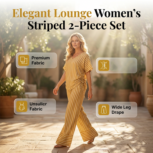 😍❤️ Set din Doua Piese cu Dungi – Bluza cu Snur Reglabil & Pantaloni Largi Fluturanzi – Confortabil, Feminin & Elegant pentru Orice Ocazie ✨