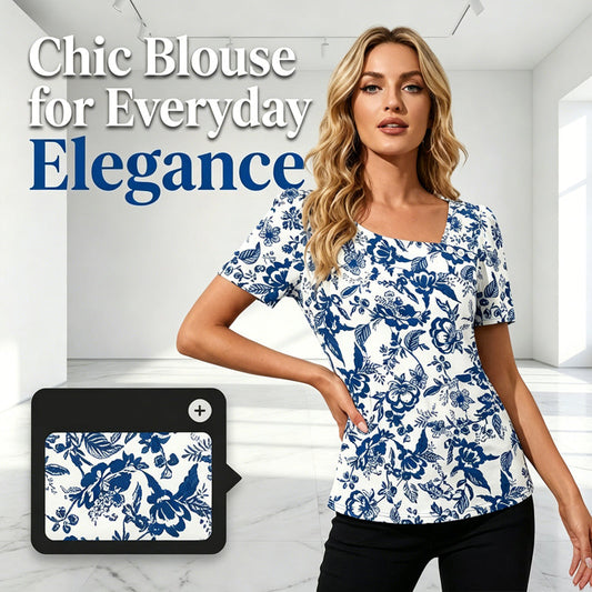 👕🔥 Bluză cu Mâneci Scurte & Decolteu Asimetric cu Nasturi – Imprimeu în Dungi, Elegantă și Confortabilă pentru Femeia cu Stil ✨
