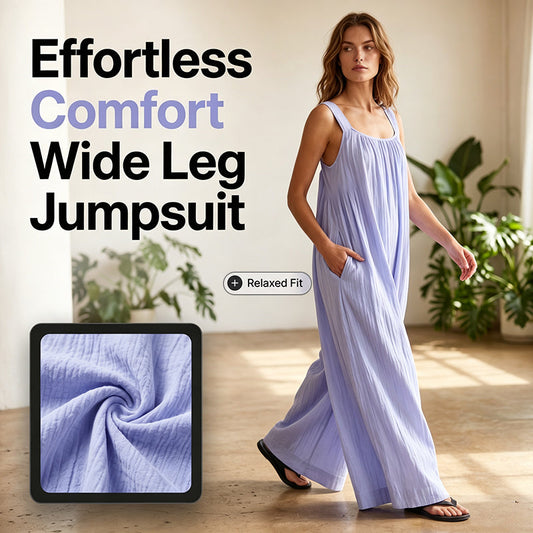 💜 Salopetă Damă Casual cu Pantaloni Largi & Spate Deschis cu Șiret – Lejeră, Confortabilă & Feminină, cu Buzunare, S-3XL ✨