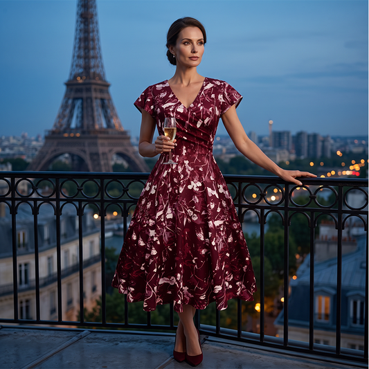👗✨ Rochie Elegantă cu Imprimeu Floral pentru Femei — Stil Feminin, Confort și Buzunare Practice 🌸