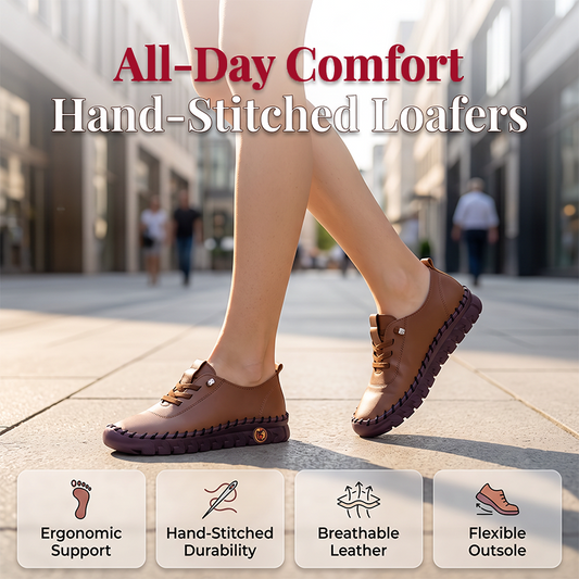 👠✨Mocasini Femei din Piele Naturală cu Cusătură Manuală – Confortabili, Antiderapanți, Stil Atemporal | 4 Culori | 35-43🌟