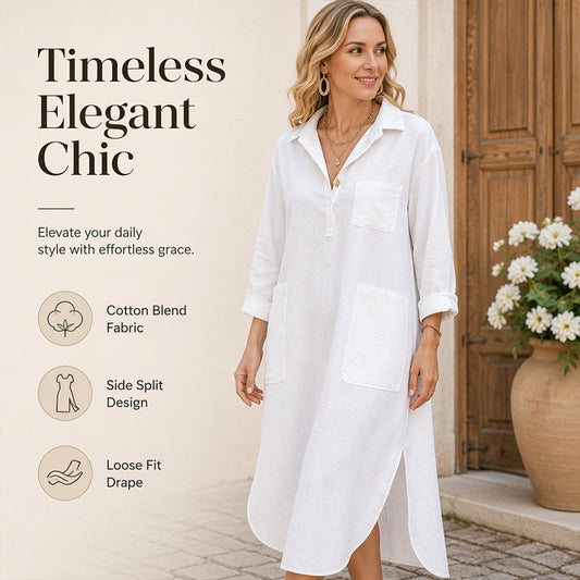 👗Rochii cămașă tip maxi pentru femei, lejere, cu croială largă😍✨