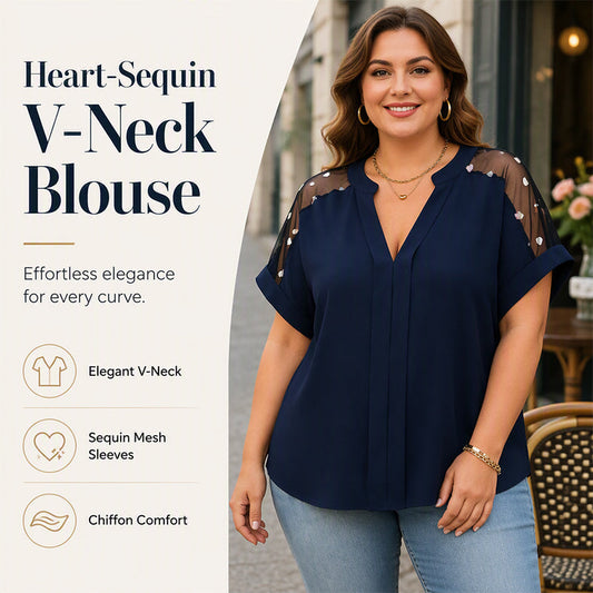 👕🌬️Bluză pentru femei, mărimi plus, din plasă transparentă, cu decolteu în V☁️😍