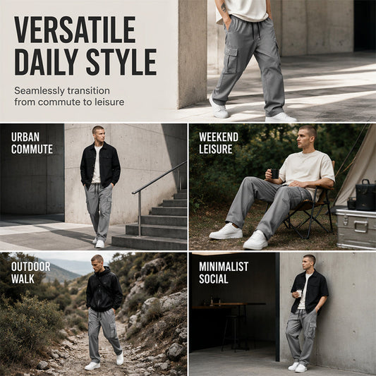 😍👖Pantaloni Cargo Bărbătești Streetwear cu Croială Lejeră – Talie Elastică, Buzunare Multiple, Ușori, 8 Culori, Mărimi S-4XL 💪🌿