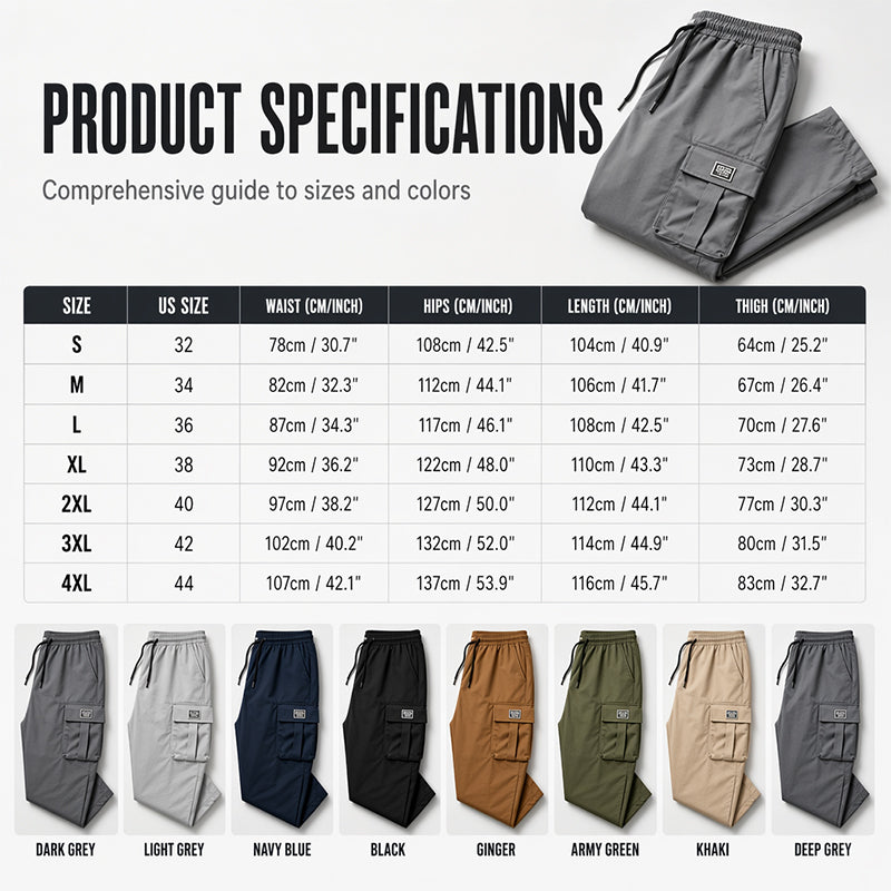 👖‑50 % ! 🏕️ Pratique et robuste | Pantalon cargo homme coupe ample multi-poches ✨