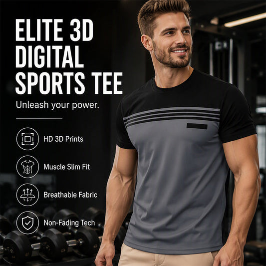 ❤️✨ Tricou Bărbați cu Imprimeu 3D și Crôi Slim — Respirabil, Rezistent la Decolorare, în 3 Culori 😍