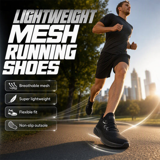 😍✨ Pantofi Sport Bărbați, Plasă Respirabilă, Talpă MD Flexibilă, Ușori și Antiderapanți — Negru, Gri — EU 41-46 ❤️