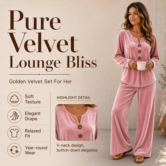 Bestseller🏆👚 Costum de loungewear din catifea, 2 piese – Confort atemporal și coordonare facilă pentru orice ținută