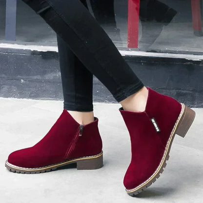 🌸Vente Flash -50%💖Bottines à talon bas avec fermeture éclair latérale pour femmes