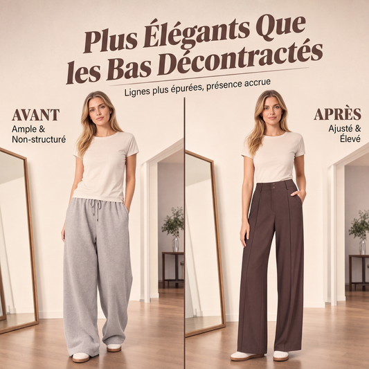 Pantalon large à taille haute pour femme
