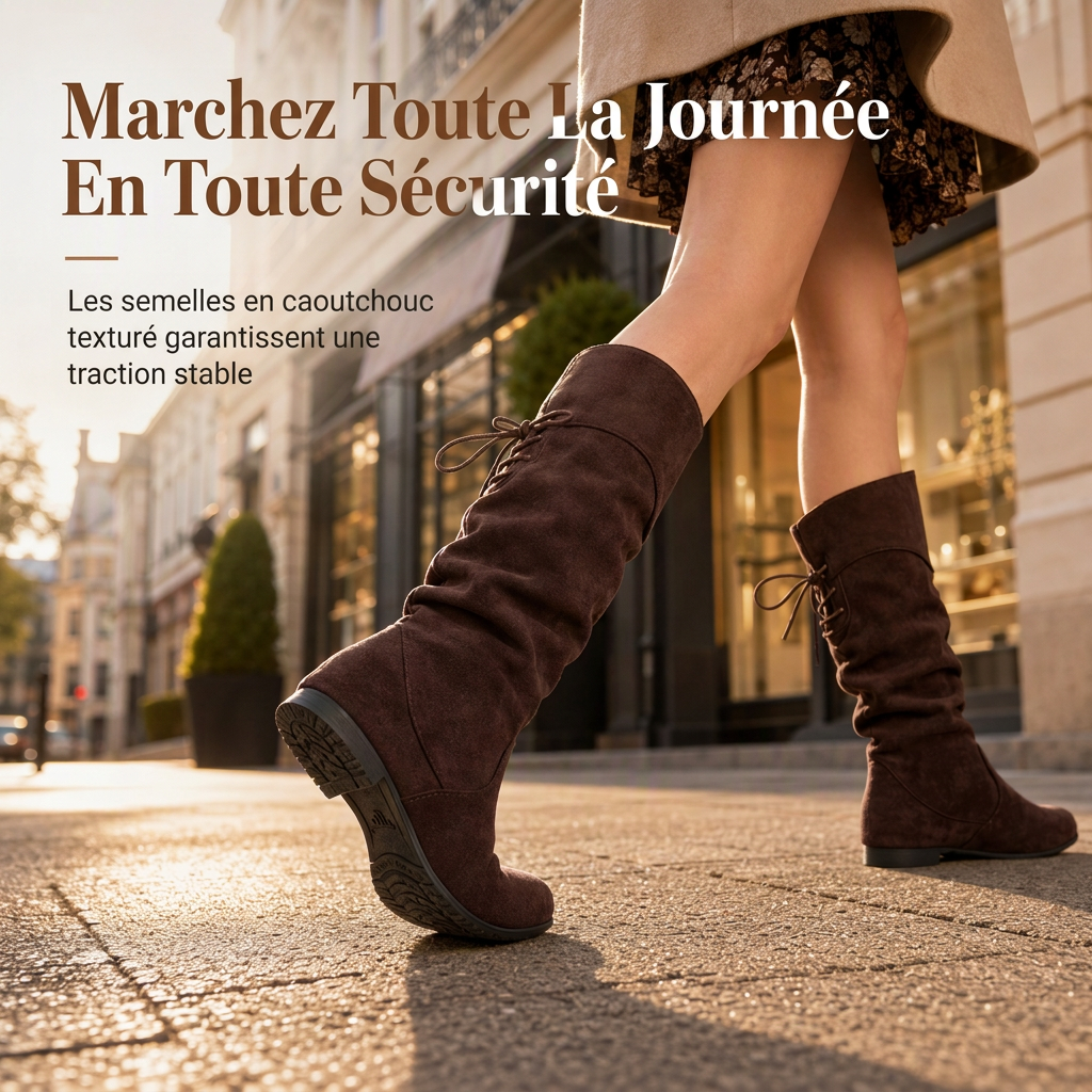 ⏳Liquidation totale⏳Bottes mi-mollet décontractées à lacets pour femmes